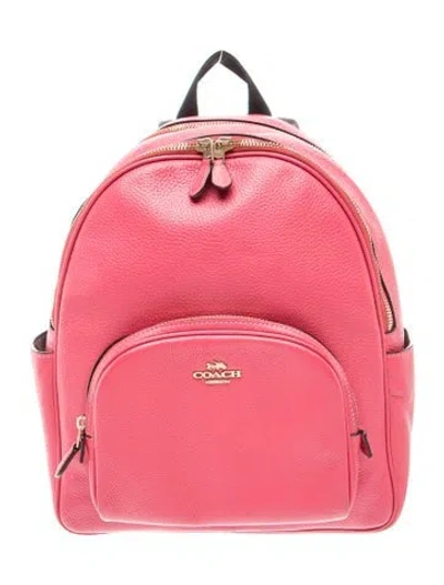 Pre-owned Coach Leather Backpack In Red
