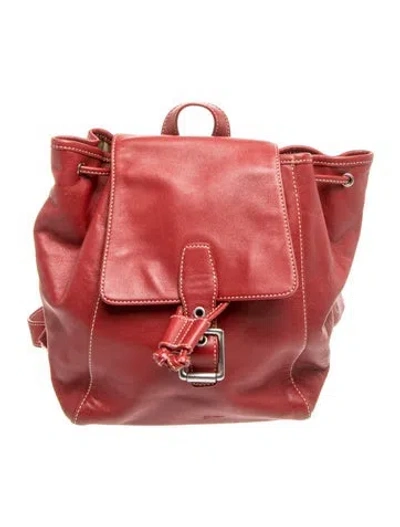 Pre-owned Coach Leather Backpack In Red