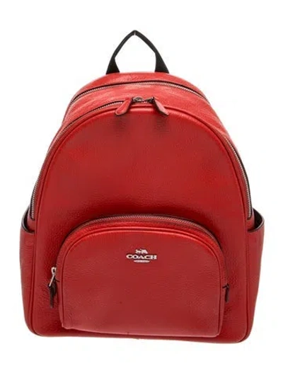 Pre-owned Coach Leather Backpack In Red