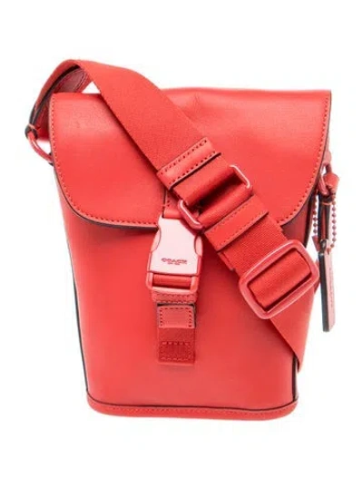 Pre-owned Coach Leather Backpack In Red