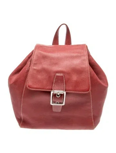 Pre-owned Coach Leather Backpack In Red