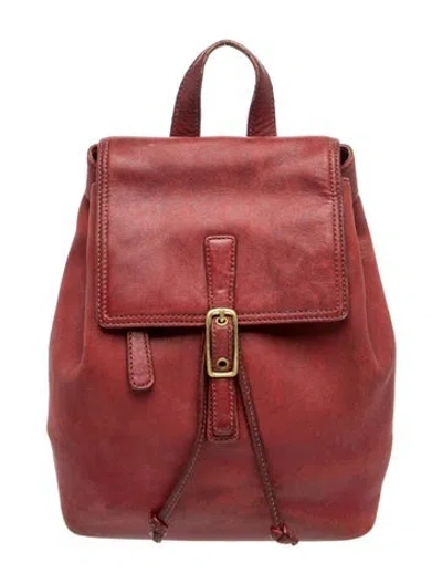 Pre-owned Coach Leather Backpack In Red