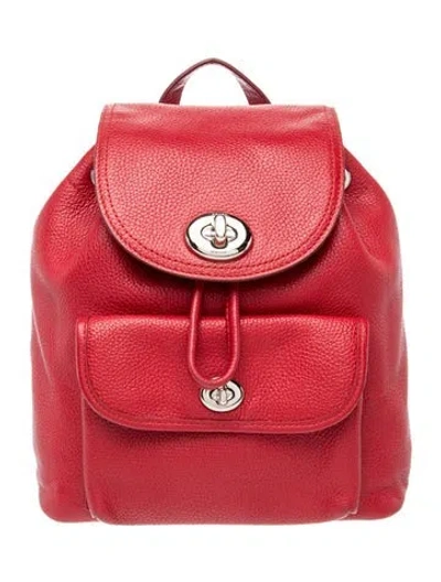 Pre-owned Coach Leather Backpack In Red