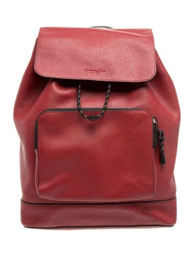 Pre-owned Coach Leather Backpack In Red
