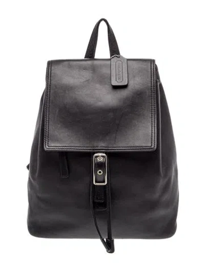 Pre-owned Coach Leather Backpack Vintage In Black