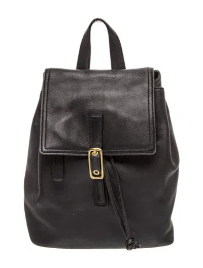 Pre-owned Coach Leather Backpack Vintage In Black/grey