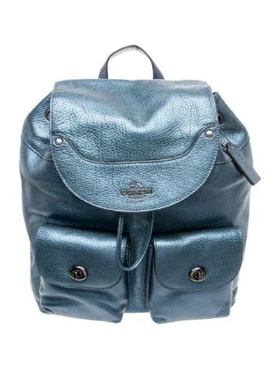 Pre-owned Coach Leather Backpack W/ Tags In Blue