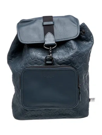 Pre-owned Coach Leather Backpack W/ Tags In Blue
