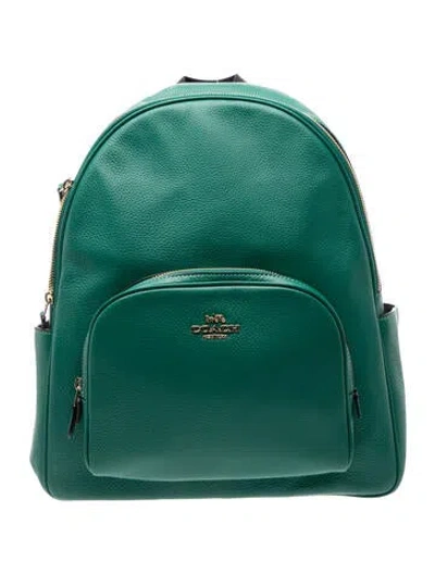Pre-owned Coach Leather Backpack W/ Tags In Green