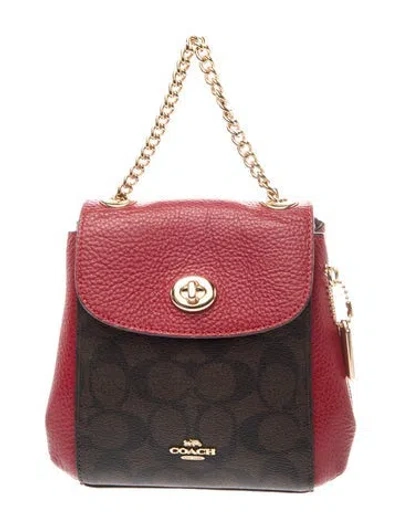 Pre-owned Coach Leather Backpack W/ Tags In Red