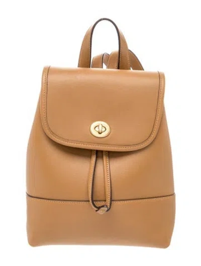 Pre-owned Coach Leather Backpack In White