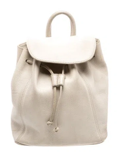 Pre-owned Coach Leather Backpack In White