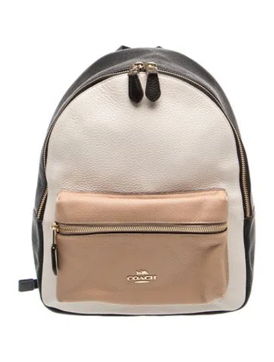 Pre-owned Coach Leather Backpack In White