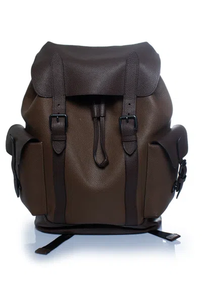 Coach , Leather Backpack With Buckles In Brown