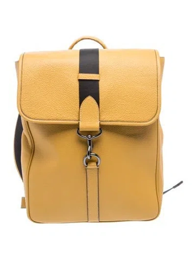 Pre-owned Coach Leather Backpack In Yellow