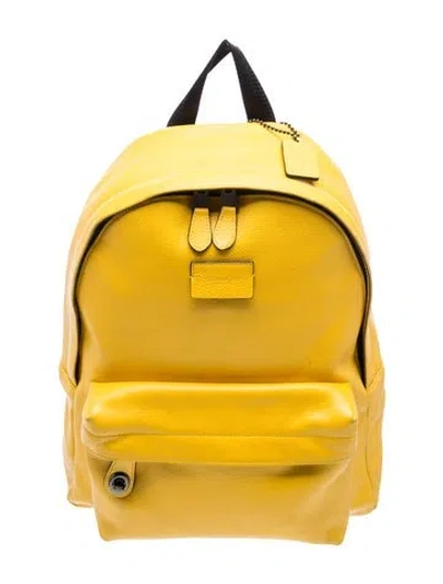 Pre-owned Coach Leather Backpack In Yellow