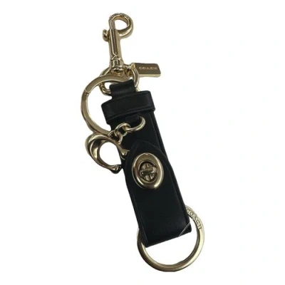 Pre-owned Coach Leather Bag Charm In Black