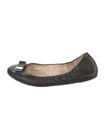 Pre-owned Coach Leather Ballet Flats In Black