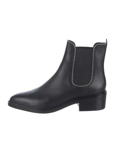 Pre-owned Coach Leather Beaded Accents Chelsea Boots In Black