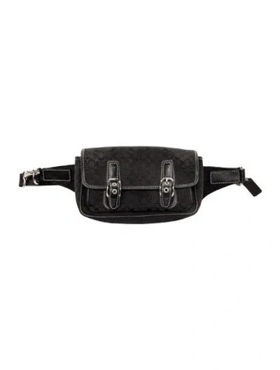 Pre-owned Coach Leather Belt Bag In Black