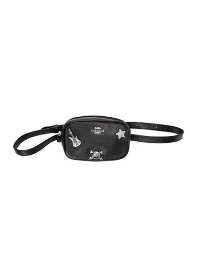 Pre-owned Coach Leather Belt Bag In Black