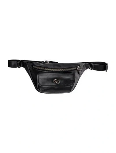 Pre-owned Coach Leather Belt Bag In Black