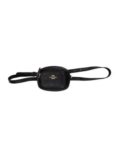 Pre-owned Coach Leather Belt Bag In Black