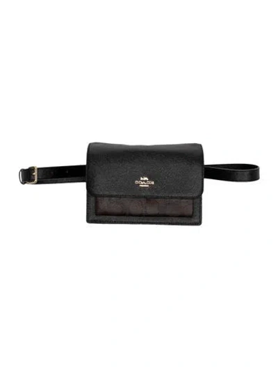 Pre-owned Coach Leather Belt Bag In Black
