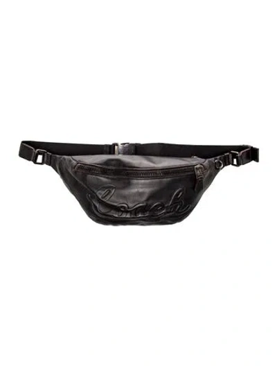 Pre-owned Coach Leather Belt Bag In Black