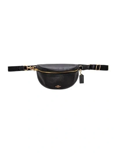 Pre-owned Coach Leather Belt Bag In Black