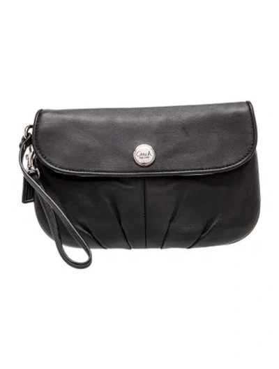 Pre-owned Coach Leather Belt Bag In Black