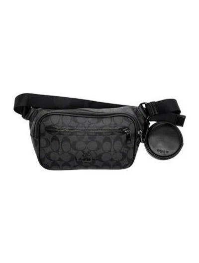 Pre-owned Coach Leather Belt Bag In Black
