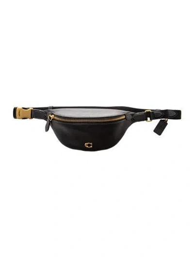 Pre-owned Coach Leather Belt Bag In Black