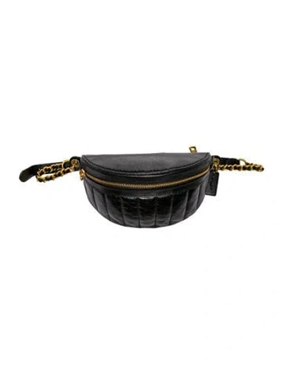Pre-owned Coach Leather Belt Bag In Black
