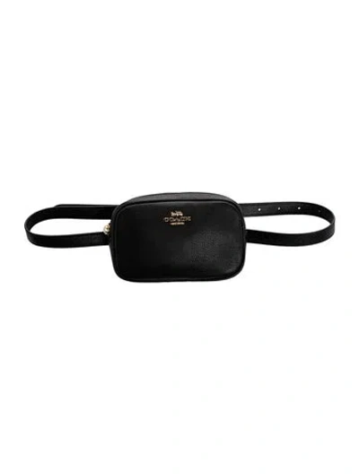 Pre-owned Coach Leather Belt Bag In Black