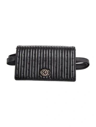 Pre-owned Coach Leather Belt Bag In Black
