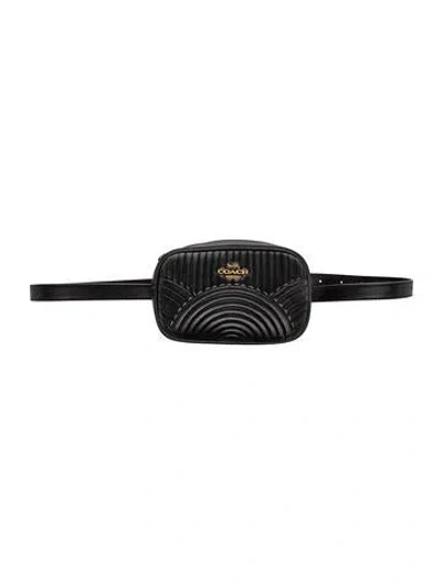 Pre-owned Coach Leather Belt Bag In Black