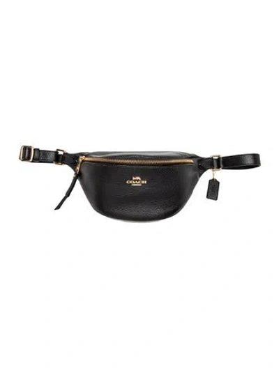 Pre-owned Coach Leather Belt Bag In Black