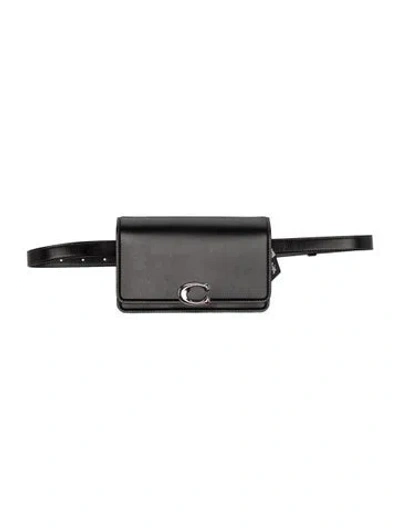 Pre-owned Coach Leather Belt Bag In Black