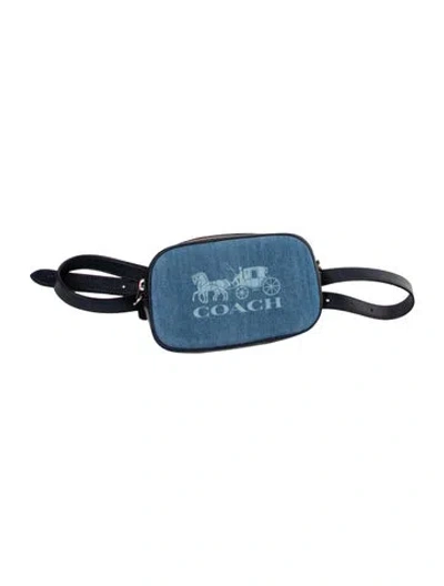 Pre-owned Coach Leather Belt Bag In Blue