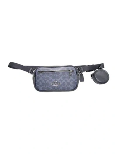 Pre-owned Coach Leather Belt Bag In Blue