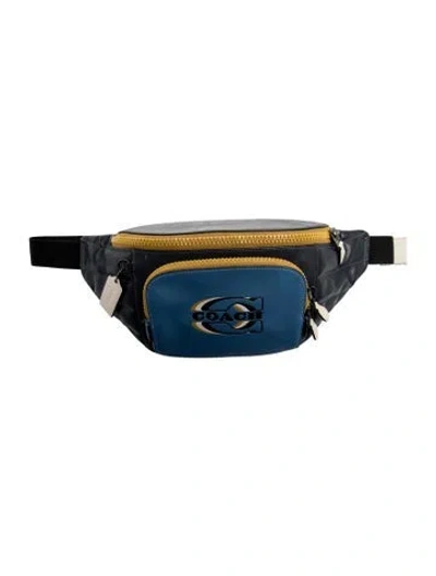 Pre-owned Coach Leather Belt Bag In Blue