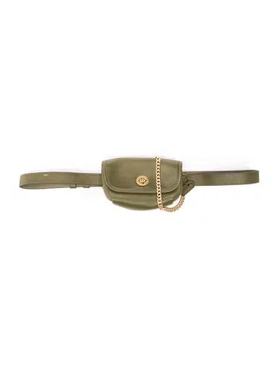 Pre-owned Coach Leather Belt Bag In Green