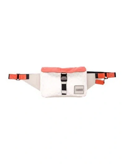Pre-owned Coach Leather Belt Bag In Neutrals/orange