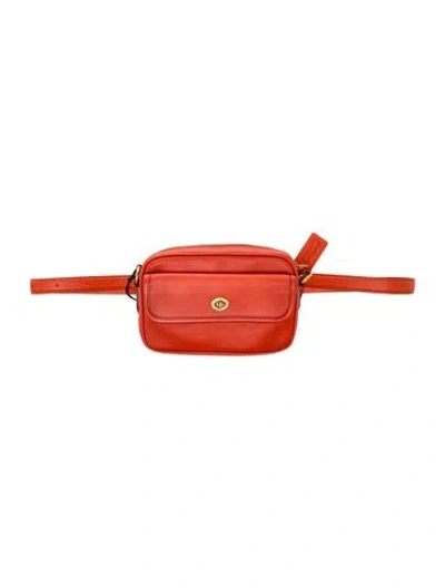 Pre-owned Coach Leather Belt Bag In Orange