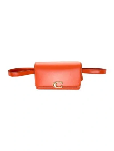 Pre-owned Coach Leather Belt Bag In Orange