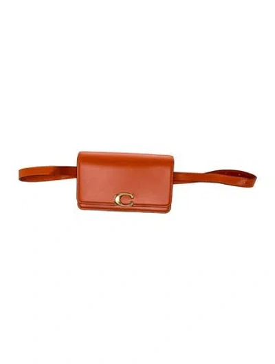 Pre-owned Coach Leather Belt Bag In Orange