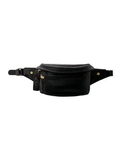 Pre-owned Coach Leather Belt Bag Vintage In Black