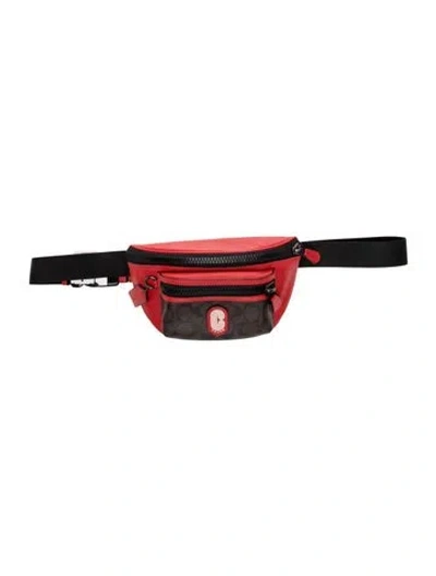 Pre-owned Coach Leather Belt Bag W/ Tags In Red