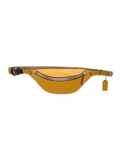 Pre-owned Coach Leather Belt Bag In Yellow